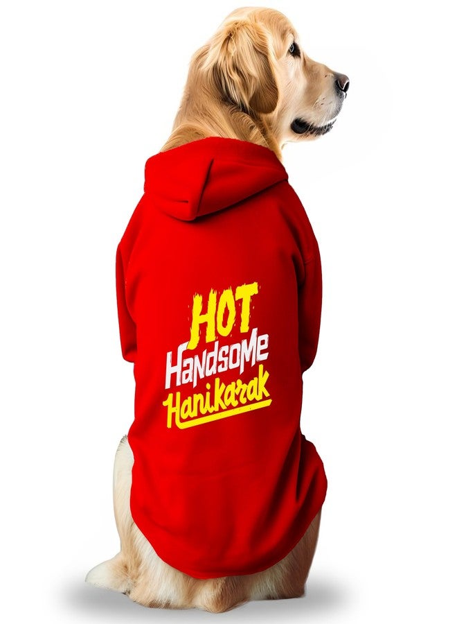 PawsIndia Dog Hoodie Full Sleeves Winter Dress/Jacket/Apparel/Clothes/Jackets for All Dog Sizes & Puppies for Stylish & Cozy Keeps Dogs Warm | Hot Handsome Hanikarak | Red | 2X-Large - Image 1